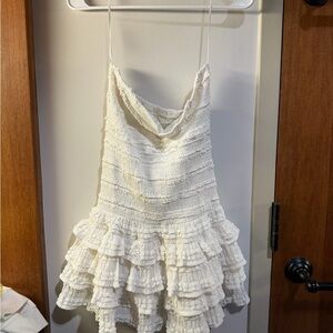 White Ruffled Mini Romper